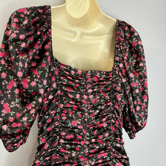 For Love and & Lemons X Victoria's Secret Melrose Black Floral Lace Mini Dress S - Picture 10 of 16